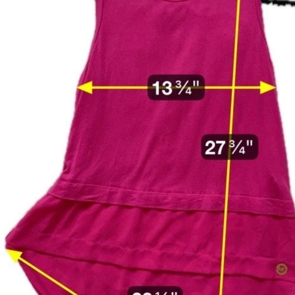 Michael Kors‎ Hot Pink Sleeveless Hi-Low Tank Top Y2K Summercore Size M - Picture 5 of 7